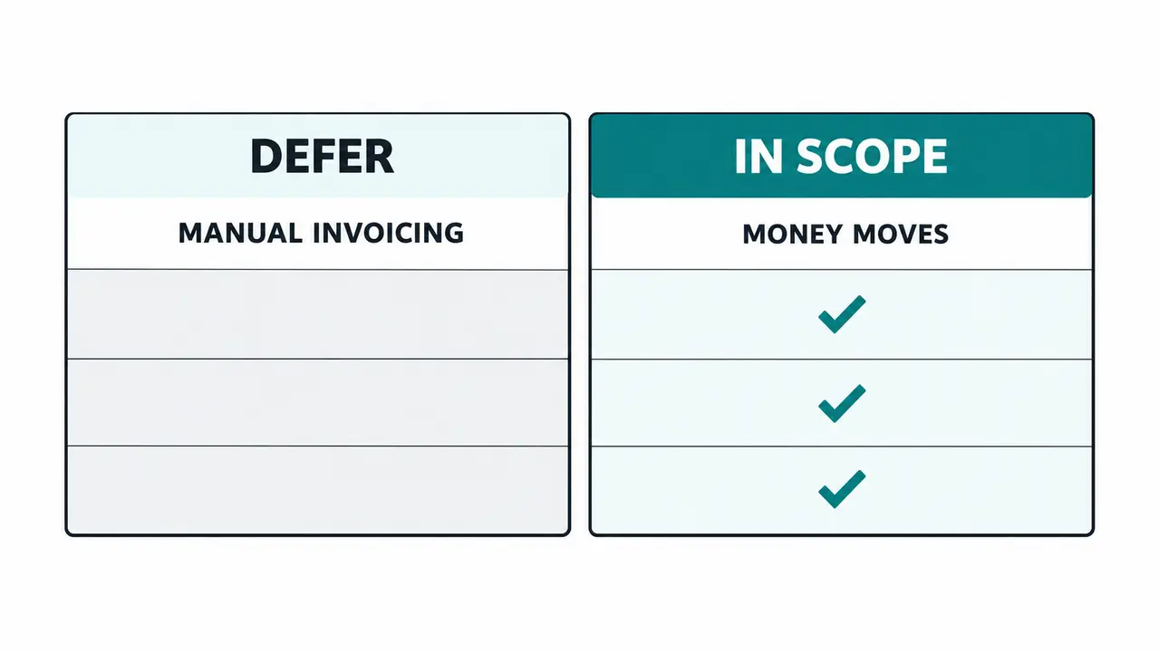 Payments belong in the MVP only when money is the product
