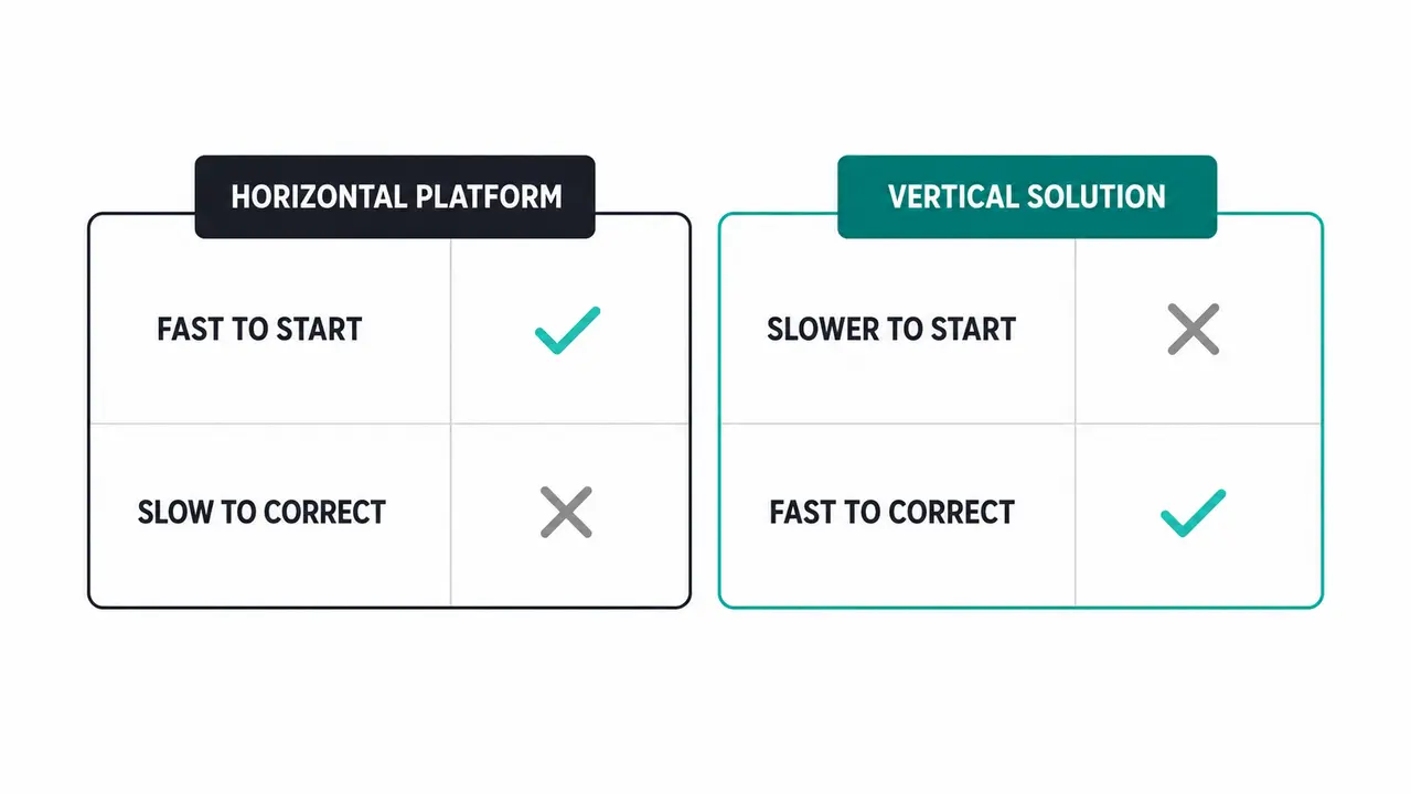 Vertical solutions versus horizontal platforms in the long run